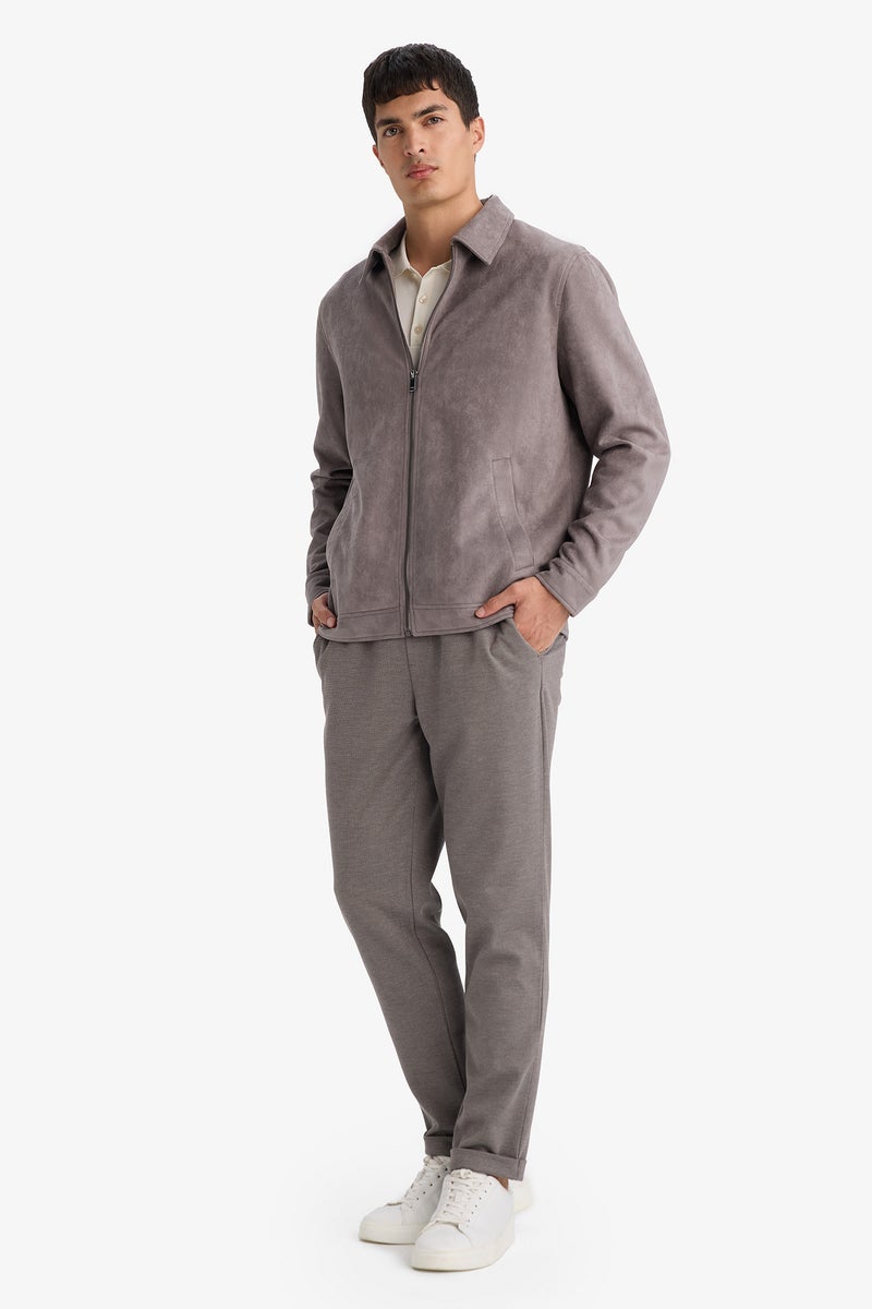 DeFacto Grey Man Tailored Fit Double Hem Trousers Casual - Image 2
